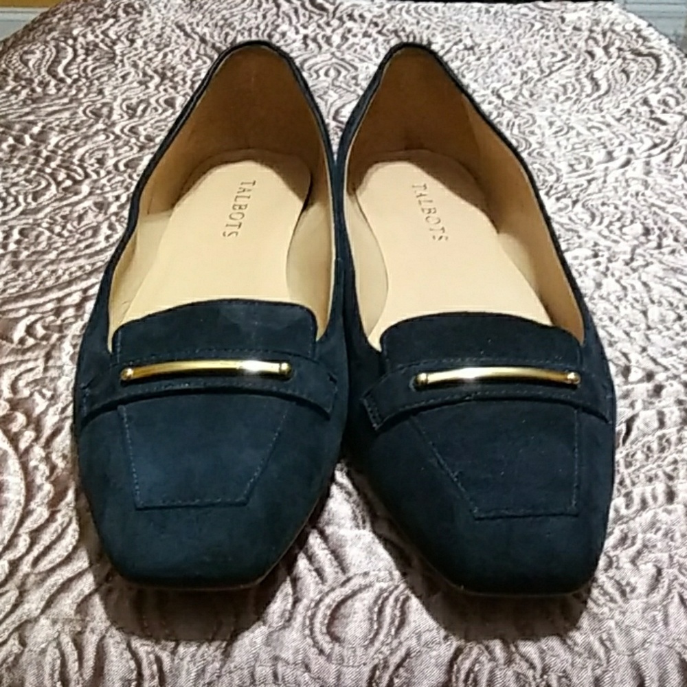 Talbots blue suede flat shoes